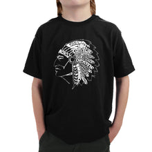 Load image into Gallery viewer, POPULAR NATIVE AMERICAN INDIAN TRIBES - Boy&#39;s Word Art T-Shirt
