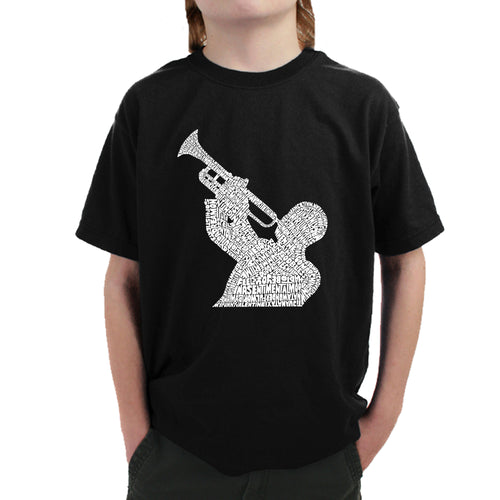 ALL TIME JAZZ SONGS - Boy's Word Art T-Shirt