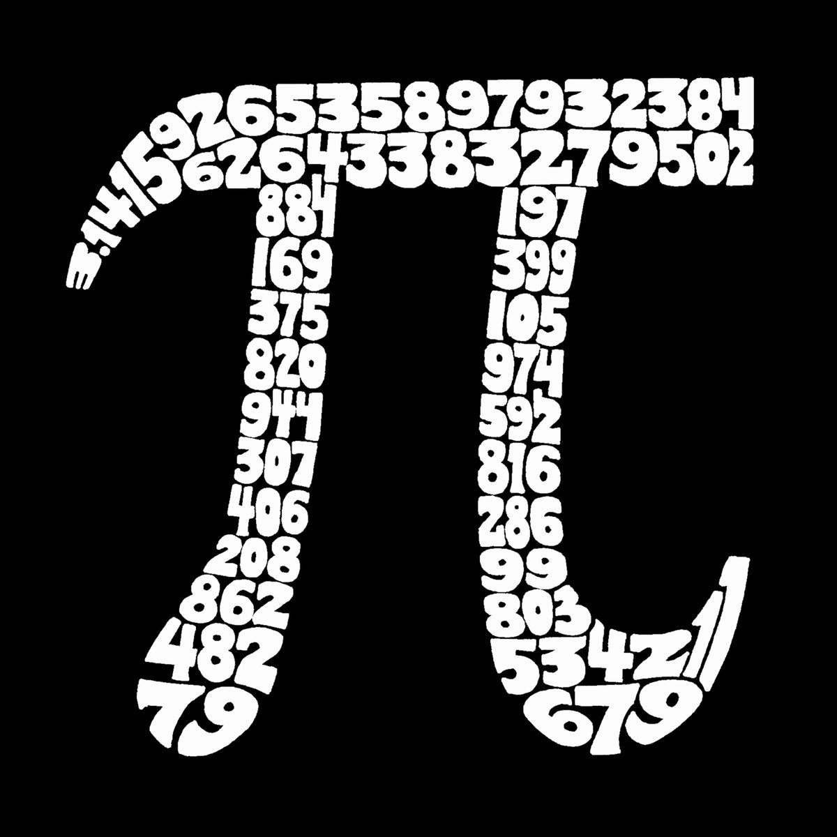 THE FIRST 100 DIGITS OF PI - Women's Word Art V-Neck T-Shirt – LA