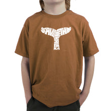 Load image into Gallery viewer, SAVE THE WHALES - Boy&#39;s Word Art T-Shirt