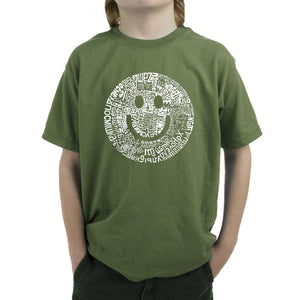 SMILE IN DIFFERENT LANGUAGES - Boy's Word Art T-Shirt