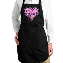 Load image into Gallery viewer, Cowgirl at Heart - Full Length Word Art Apron