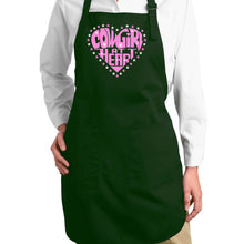Load image into Gallery viewer, Cowgirl at Heart - Full Length Word Art Apron