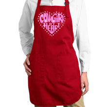 Load image into Gallery viewer, Cowgirl at Heart - Full Length Word Art Apron
