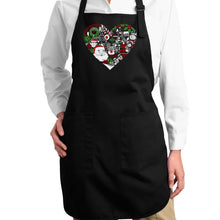 Load image into Gallery viewer, Christmas Themed Heart - Full Length Word Art Apron