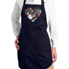 Load image into Gallery viewer, Christmas Themed Heart - Full Length Word Art Apron