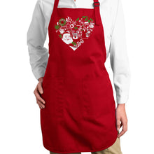 Load image into Gallery viewer, Christmas Themed Heart - Full Length Word Art Apron