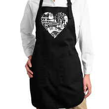 Load image into Gallery viewer, Musical Instrument Heart - Full Length Word Art Apron