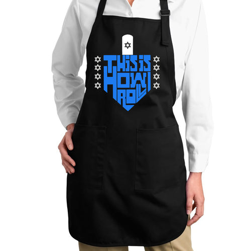 This is How I Roll Dreidel - Full Length Word Art Apron