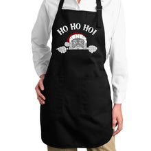 Load image into Gallery viewer, Peeking Santa - Full Length Word Art Apron