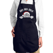 Load image into Gallery viewer, Peeking Santa - Full Length Word Art Apron