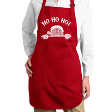 Load image into Gallery viewer, Peeking Santa - Full Length Word Art Apron