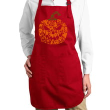 Load image into Gallery viewer, Halloween Pumpkin - Full Length Word Art Apron