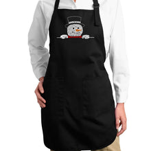 Load image into Gallery viewer, Peeking Snowman - Full Length Word Art Apron