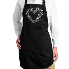 Load image into Gallery viewer, Sheet Music Heart - Full Length Word Art Apron