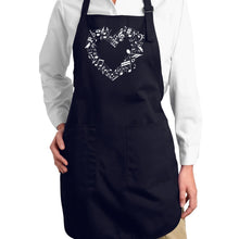 Load image into Gallery viewer, Sheet Music Heart - Full Length Word Art Apron