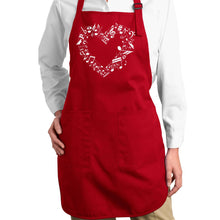 Load image into Gallery viewer, Sheet Music Heart - Full Length Word Art Apron