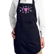 Load image into Gallery viewer, Cowgirl Cowskull - Full Length Word Art Apron