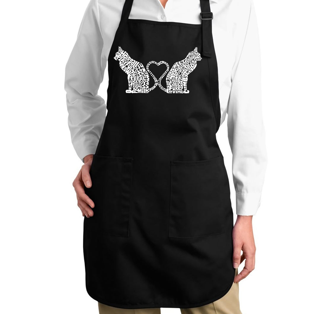 Cat Tail Hearts - Full Length Word Art Apron