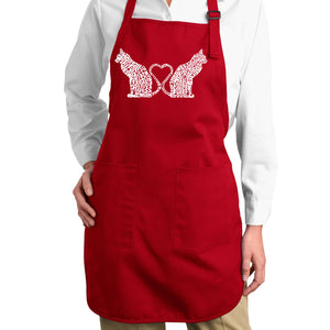 Cat Tail Hearts - Full Length Word Art Apron