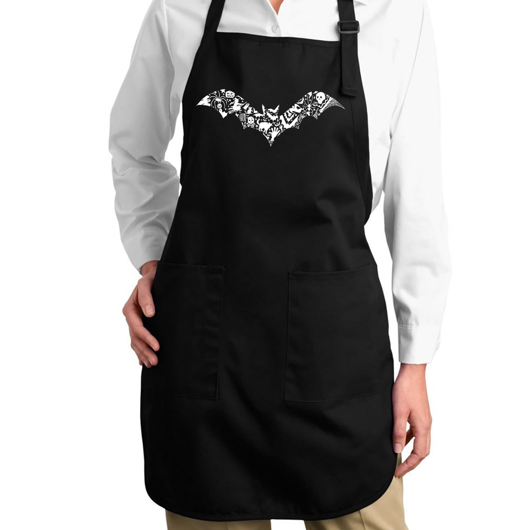 Halloween Bat - Full Length Word Art Apron