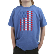Load image into Gallery viewer, Soccer Flag - Boy's Word Art T-Shirt