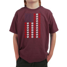 Load image into Gallery viewer, Soccer Flag - Boy's Word Art T-Shirt