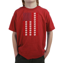 Load image into Gallery viewer, Soccer Flag - Boy's Word Art T-Shirt