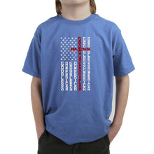 Load image into Gallery viewer, Cross Flag - Boy's Word Art T-Shirt