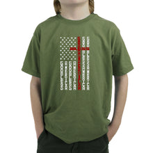 Load image into Gallery viewer, Cross Flag - Boy's Word Art T-Shirt