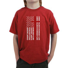 Load image into Gallery viewer, Cross Flag - Boy's Word Art T-Shirt