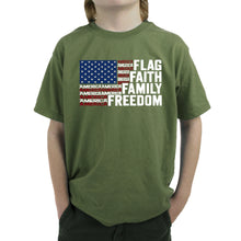 Load image into Gallery viewer, Faith Flag - Boy's Word Art T-Shirt