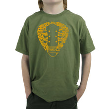 Load image into Gallery viewer, Guitar Pick Genres - Boy's Word Art T-Shirt