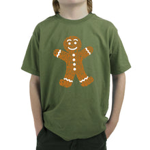 Load image into Gallery viewer, Gingerbread - Boy's Word Art T-Shirt