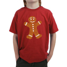 Load image into Gallery viewer, Gingerbread - Boy's Word Art T-Shirt