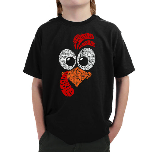 Turkey Face - Boy's Word Art T-Shirt