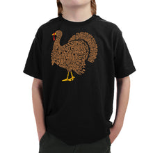 Load image into Gallery viewer, Thankgiving Turkey - Boy's Word Art T-Shirt