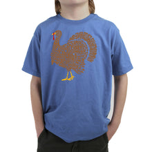 Load image into Gallery viewer, Thankgiving Turkey - Boy's Word Art T-Shirt
