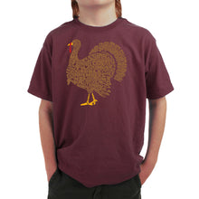 Load image into Gallery viewer, Thankgiving Turkey - Boy's Word Art T-Shirt