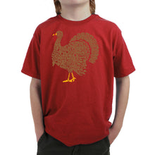 Load image into Gallery viewer, Thankgiving Turkey - Boy's Word Art T-Shirt