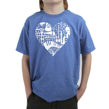 Load image into Gallery viewer, Musical Instrument Heart - Boy's Word Art T-Shirt