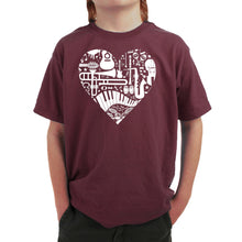 Load image into Gallery viewer, Musical Instrument Heart - Boy's Word Art T-Shirt