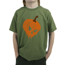 Load image into Gallery viewer, Evil Pumpkin - Boy's Word Art T-Shirt