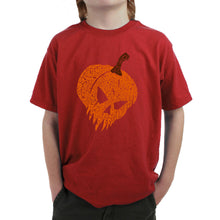 Load image into Gallery viewer, Evil Pumpkin - Boy's Word Art T-Shirt
