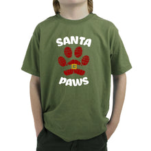 Load image into Gallery viewer, Santa Paws - Boy's Word Art T-Shirt