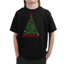 Load image into Gallery viewer, Holiday Christmas Tree - Boy's Word Art T-Shirt