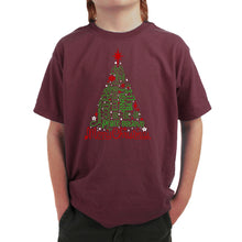 Load image into Gallery viewer, Holiday Christmas Tree - Boy's Word Art T-Shirt