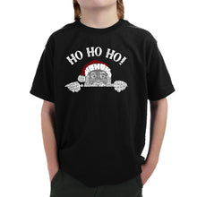 Load image into Gallery viewer, Peeking Santa - Boy's Word Art T-Shirt