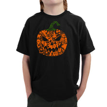 Load image into Gallery viewer, Halloween Pumpkin - Boy's Word Art T-Shirt