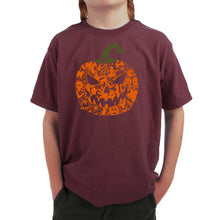 Load image into Gallery viewer, Halloween Pumpkin - Boy's Word Art T-Shirt